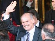 File photo shows George Papandreou waving 