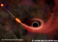 Una ilustración de la NASA de un agujero negro.