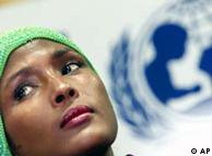 Somali model and FGM activist Waris Dirie at a UNICEF press conference