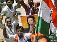 Congress party supporters in India