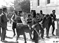 The young assassin whose shots set off World War I is taken by police to the police station in Sarajevo