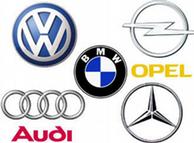 VW, BMW, Opel, Audi, and Mercedes logos