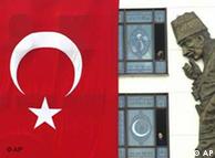 Турецкий флаг и основатель турецкого государства Мустафа Кемал Ататюрк
