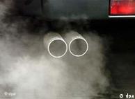 Car exhaust emitting fumes