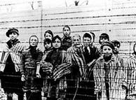A group of children at the Auschwitz camp in a photo taken in Jan. 1945