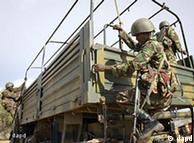 Kenyan military on board a truck headed for Somalia