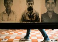 Faces of Cambodians killed in the Khmer Rouge-era torture centre, S-21, are displayed on the grounds of the facility, which has been preserved and turned into a genocide museum in Phnom Penh
