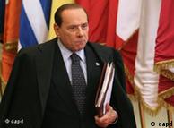 Berlusconi leaving the EU summit in Brussels
