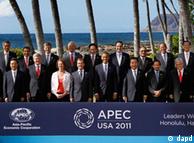 Foto dos líderes do Fórum de Cooperação Econômica Ásia-Pacífico no encontro em Honolulu, no Havaí 