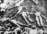 Bodies of dead Armenians in a mass grave