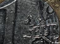 A close up shot of a 1 euro coin