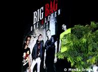 A giant poster advertises the Burmese rock band, Big Bag