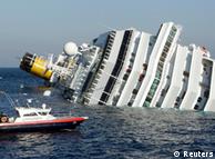 The cruise ship tipped over