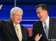 Newt  Gingrich and Mitt Romney