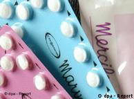 Packets of 
contraceptive pills