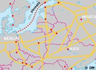 Gasoductos en el norte de Europa.
