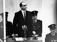 Adolf Eichmann listens to the guilty verdict