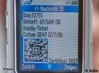 Venda de passagens da companhia ferroviária Deutsche Bahn via celular