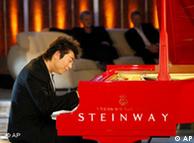 Chinese pianist Lang Lang performs during the German TV show 'Wetten, dass' 