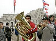 Protestas estudiantiles en Santiago, en 2006.