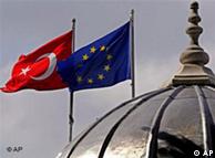 Turkish flag and EU flag 