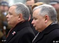 Polish President Lech Kaczynski, left, and his twin brother and Polish Prime Minister Jaroslaw Kaczynski