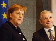 Angela Merkel with Jaroslaw Kaczynski