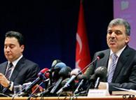 Ali Babacan, left, with President Abdullah Gul