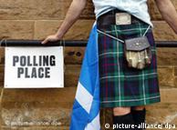 A Scotsman outside a polling station