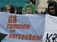 Demonstrators protesting against the G8 summit