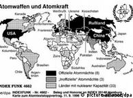 Χάρτης των πυρηνικών δυνάμεων και των 44 χωρών με 