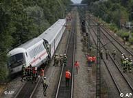 train falling off the tracks or derailing in Bavaria
