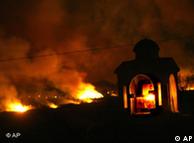 Burning structures in Greece