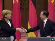 Merkel with Chinese Premier Wen Jiabao in Beijing in August