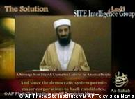 Al Qaeda leader Osama bin Laden in his latest video