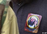 A Osama bin Laden sticker on a jacket