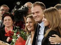 Donald Tusk surrounded by family