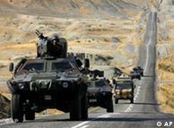 Turkish soldiers ride in armored vehicles in the province of Sirnak, on the Turkish-Iraqi border