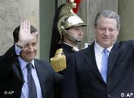 Nicolas Sarkozy with Al Gore