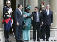 Nicolas Sarkozy with Barosso, Wangari Maathai and Al Gore