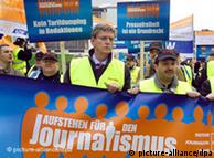 Manifestación de periodistas en Saarbrücken.