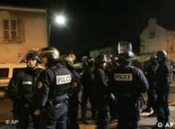 Riot policemen patrol Villiers-le-Bel
