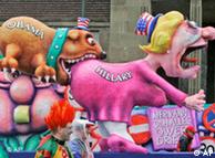 La campaña electoral estadounidense en el carnaval de Düsseldorf.