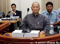 Nuon Chea sits in the dock