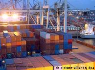 German exports prepare to leave Hamburg. Germany has large trade imbanaces with its fellow EU members. 