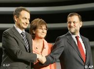 Los líderes del los grandes partidos españoles, PP y PSOE. 