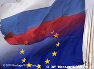 Russia, EU flags