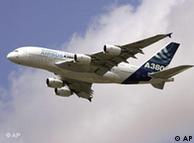 The Airbus A380 in the air
