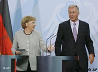 German leader Angela Merkel with her Czech counterpart, Mirek Topolanek