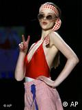 model on the runway at Berlin fashion week